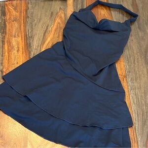 Elegant Navy Halter Dress